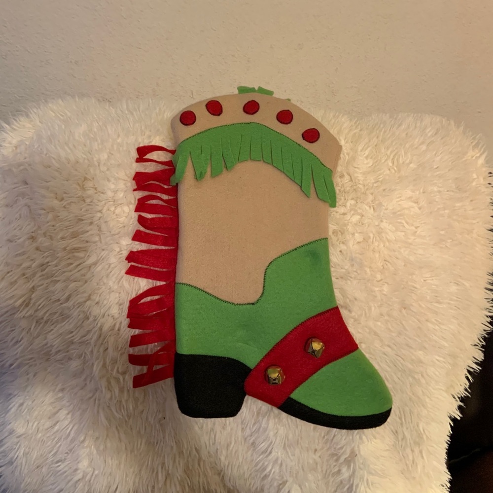 Cowboys boot Christmas stocking.